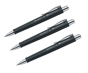Pix Faber-Castell POLY BALL 241199, 0,5mm, ergonomie triunghiulara, 3 bucati