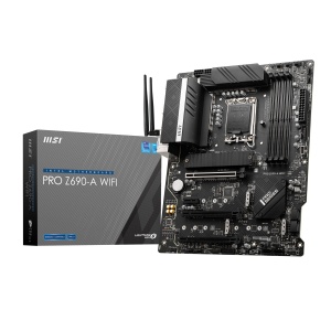 Placa de baza MSI PRO Z690-A WIFI ATX, accepta procesoare Intel de generatia a 12-a, LGA 1700, 14 Duet Rail 55A VRM, DDR5 Memory Boost 6400MHz/OC, 1 x PCIe 5.0 x16, 3 x M.2 Gen4 x4, 2.5G LAN, Wi-Fi 6E