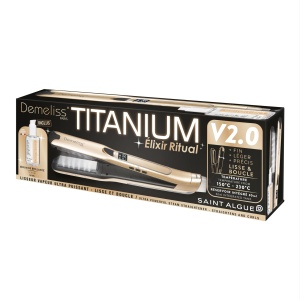 Placa de indreptat parul Demeliss Dampfglatter Titanium V2.0 - 5 temperaturi, 30 ml, display digital - Img 2