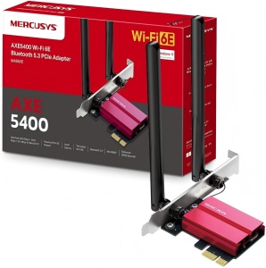 Placa de retea Mercusys MA86XE Wi-Fi 6E, Tri-Band, 2402 Mbits, Bluetooth 5.3