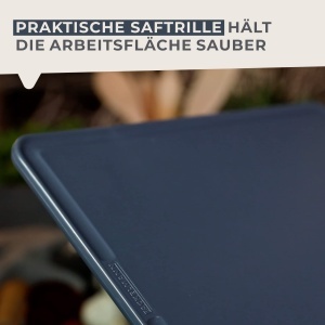 Placa de taiat Fackelmann easyprepare, 36x24 cm, Antiderapanta, AlbGri - Img 5