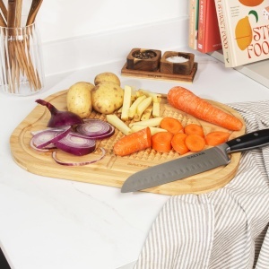 Placa de taiat Salter din bambus, 40 x 30 cm, cu suprafata texturata - Img 5