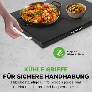 Placa electrica de incalzire NutriChef 54x42 cm, 180W, neagra, temperatura 60-110C - Img 3