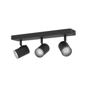 Plafoniera EGLO Consuma 1, 3 Spoturi Reglabile, Negru, IP44, GU10