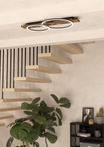 Plafoniera LED EGLO Boyal, 2 surse de lumina, design vintage, 78 cm - Img 4