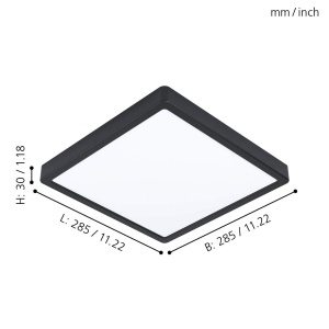 Plafoniera LED EGLO Fueva 5, 28.5 cm, 20W, lumina neutra, negru - Img 4