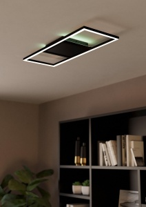 Plafoniera LED inteligenta EGLO Calagrano-Z, 64x24 cm, lumina reglabila, negru - Img 4