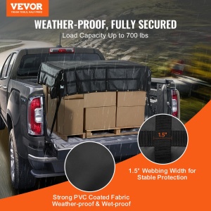 Plasa de transport VEVOR VCCN0096, 244 x 206 cm, capacitate 318 kg, neagra - Img 2