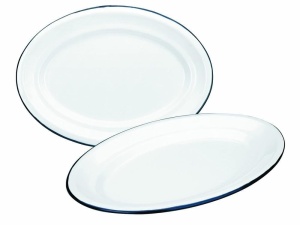Platou de servire oval Ibili 903940, alb, din otel, dimensiuni 42x29 cm - Img 2