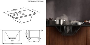 Plita cu inductie AEG TH84CB0BSZ, 80 cm, SaphirMatt, cu extractor integrat - Img 4
