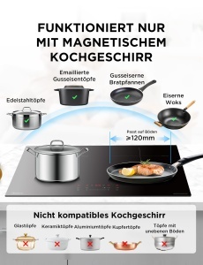 Plita cu inductie Midea MIH741F238K0, 4 zone, 7400W, control tactil - Img 6