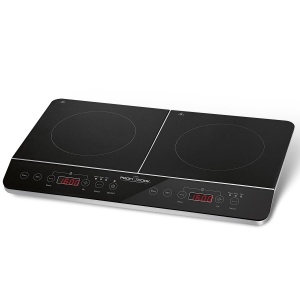 Plita cu inductie ProfiCook(r) cu suprafata vitroceramica | Plita cu inductie 2 placi | Plita fierbinte cu cronometru de 180 de minute si 16 niveluri | Placa de inductie cu aut. Inchidere | 3500 W | PC-DKI 1067