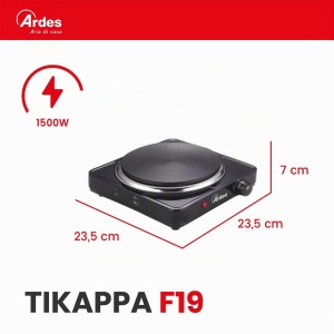 Plita electrica Ardes TIKAPPA AR1F19, 1500W, 18.5 cm, Negru - Img 2