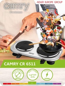 Plita Electrica Camry CR 6511, 2500W, 2 Zone, Inox - Img 6