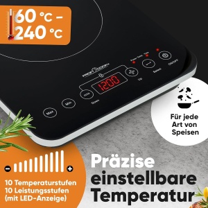 Plita electrica cu inductie ProfiCook PC-EKI 1062, 2000W, 10 niveluri de putere - Img 4