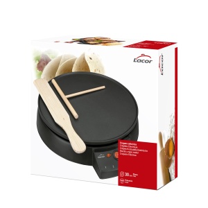 Plita electrica pentru crepes Lacor 69122, 30 cm, 1000 W, alba - Img 6