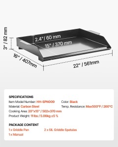 Plita grill VEVOR HH-SPN009 otel carbon suprafata mare compatibila cu gaz si electric - Img 7