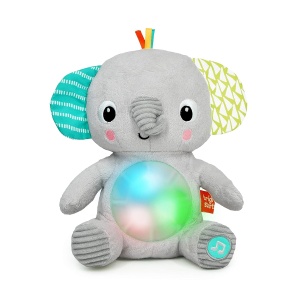 Plus cu Elefant Bright Starts Hug-a-Bye Baby, Multicolor, cu Muzica si Lumini