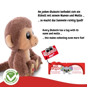 Plus Hobson NICI Glubschis Safari Edition 15 cm Jucarie de plus cu ochi sclipitori MaroBej - Img 4
