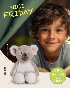 Plush Koala Karbor NICI 50cm gri - Jucarie din plus pentru copii si adulti - Img 2