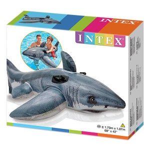 Pluta pentru inot Intex Great White Shark - 173 x 107 cm, material rezistent, pentru copii de la 3 ani - Img 4