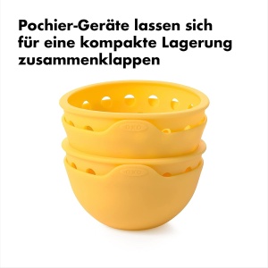 Pochier de oua OXO Good Grips, set 2 bucati, silicon BPA-free, galben - Img 7