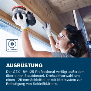 Polizor Excentric Bosch Professional GEX 18V-125, 125mm, Motor Fara Perii - Img 6