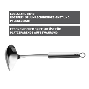 Polonic pentru sosuri Silit Classic Line 28 cm inox maner ergonomic spalat la masina - Img 2