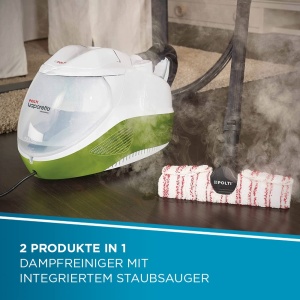 Polti Vaporetto Lecoaspira FAV80_Turbo Intelligence, aparat de curatat cu abur si aspirator cu filtru de apa, cu functie eco, putere de abur de 6 BARI, 15 accesorii, alb/verde - Img 3