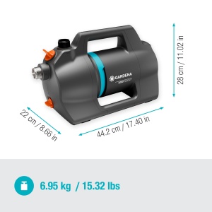 Pompa de gradina Gardena 4200 Silent Set, 4200 lh, 600 W, 20 m furtun - Img 3