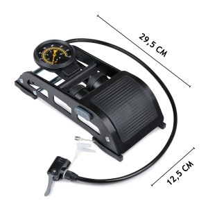 Pompa de picior Dunlop pentru auto si bicicleta, cu manometru, usoara si portabila - Img 3