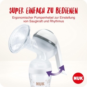 Pompa manuala de lapte NUK cu pernuta din silicon, 150 ml, ergonomic - Img 4