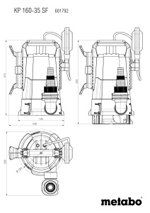 Pompa submersibila Metabo KP 160-35 SF, 500 W, 16000 lh, pentru apa curata si murdara - Img 2