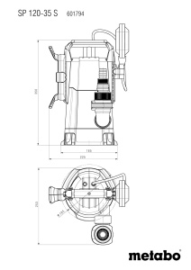 Pompa submersibila Metabo SP 120-35 S, 410 W, 12000 lh, pentru apa murdara - Img 2