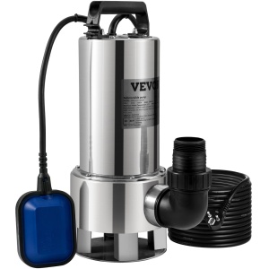 Pompa submersibila VEVOR, 1300W, 20000 Lh, Inox, IPX8