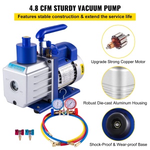 Pompa vacuum VEVOR 4.8 CFM, 13 HP, sistem HVAC, ideala pentru R407C, R22, R134a - Img 3