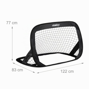 Porti de fotbal pliabile Relaxdays, set 2 buc, 77 x 122 x 83 cm, negru - Img 4
