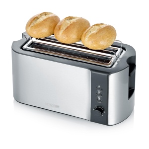 Prajitor de paine automat cu fante lungi SEVERIN pentru 4 felii de paine prajita cu accesoriu pentru role Prajitor de paine din otel inoxidabil de ina - Img 5