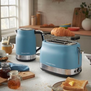Prajitor de paine Russell Hobbs Hanley Retro 28651-56 900W Albastru 6 trepte de rumenire - Img 11