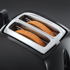 Prajitor de paine Russell Hobbs [pentru 2 felii] Textures+ (fante pentru paine prajita foarte largi, inclusiv atasament pentru chifle si clesti de paine prajita integrate, 6 niveluri de rumenire + functie de dezghetare si reincalzire, 850W) 22601-56 - Img 4