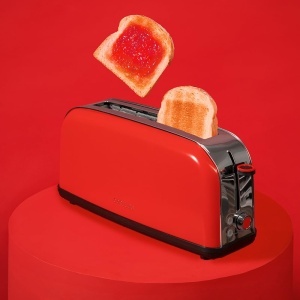 Prajitor de paine vertical Cecotec cu 1 fanta lunga Toastin time 850 rosu lung 850 W 2 felii de paine fanta lata de 38 cm atasament pentru chifle si t - Img 4