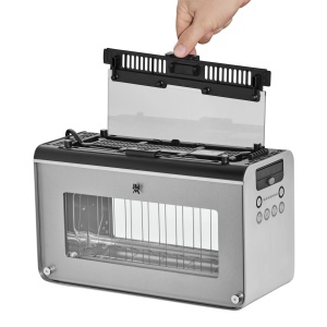 Prajitor de paine WMF Lono cu atasament pentru chifle, 2 felii, XXL, suport motorizat pentru paine prajita, functie de incalzire, 7 niveluri de rumenire, prajitor de paine din otel inoxidabil mat - Img 6