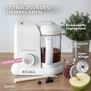 Preparare hrana bebelusi Beaba Babycook Solo 4-in-1 AlbArgintiu Capacitate XL 1100 ml - Img 6
