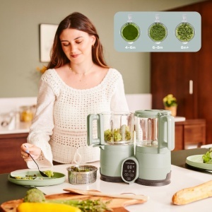 Preparatoare de mancare pentru bebelusi Babymoov Nutribaby Glass, 1.9L, 800W, Verde Celadon - Img 7