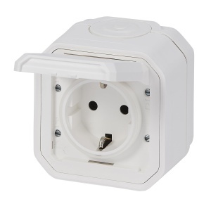 Priza de exterior Legrand Plexo New, 16A, 250V, IP44, alba - Img 2