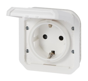 Priza de exterior Legrand Plexo New, 16A, 250V, IP44, UltraAlb - Img 2