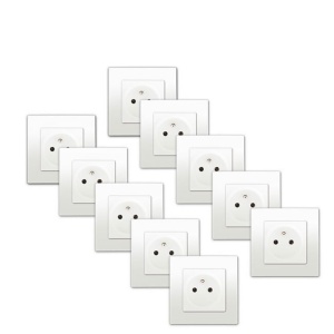 Priza electrica Siemens Delta Viva, 2PT, alba, set 10 bucati