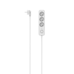 Priza Hama cu comutator, 3 cai, 1,4 m (protectie la supratensiune, prelungita cu 3 cai, prelungire cu 3 cai, 3 prize, mufa multipla, cu protectie la contact, LED, 45deg) alb
