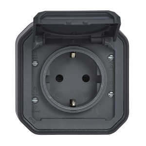 Priza Legrand Plexo 069783L IP44 IK07 Antracit 16A 250V cu capac de protectie - Img 3