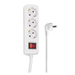 Priza multipla Hama 3-faceri, 5m cablu, cu intrerupator si protectie